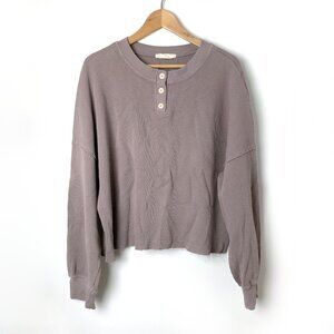 Back Beat Co. Henley Waffle Pullover (Mushroom)